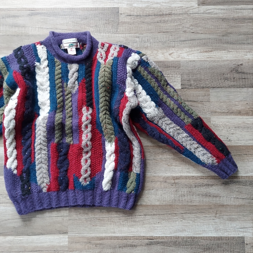 Boston Traders Multicolored Wool Mixed Knit Sweater Small